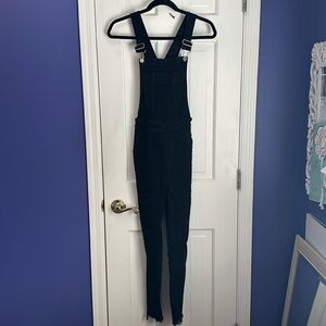 abercrombie and fitch black denim overalls size 24/0